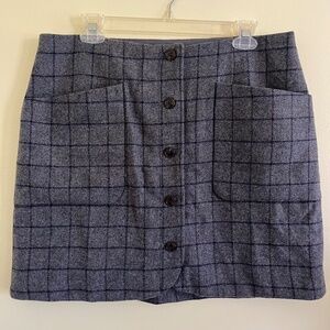 Madewell Windowpane Wool Skirt